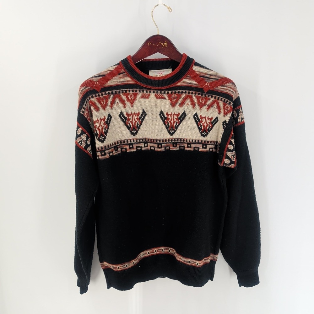 Vintage Jantzen 90s USA‎ Native Pattern Knit Pullover Sweater Multicolor Size M